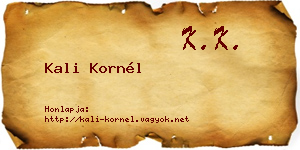 Kali Kornél névjegykártya