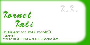 kornel kali business card